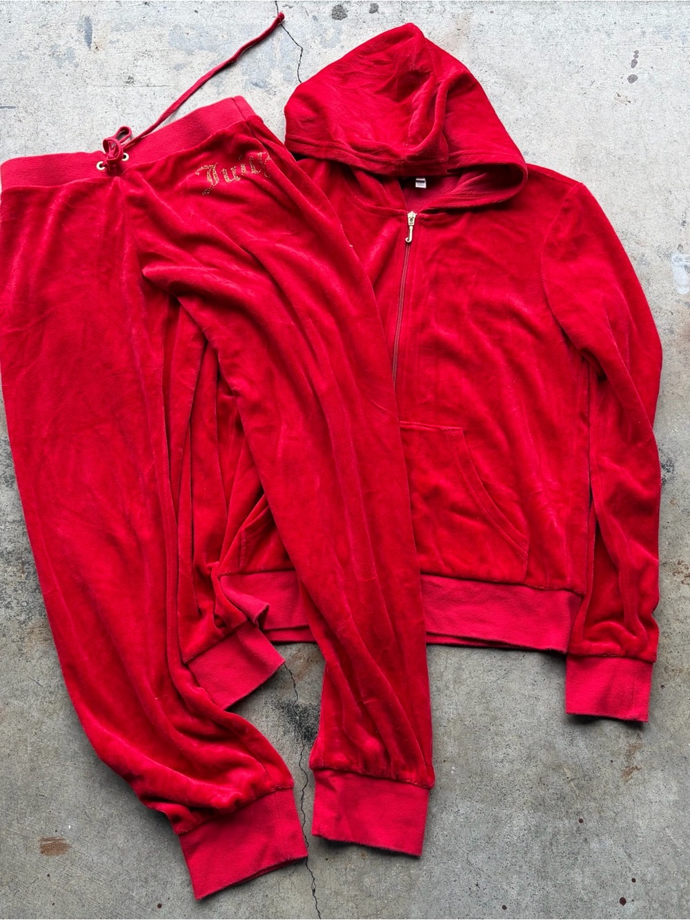 Juicy Couture red velour tracksuit